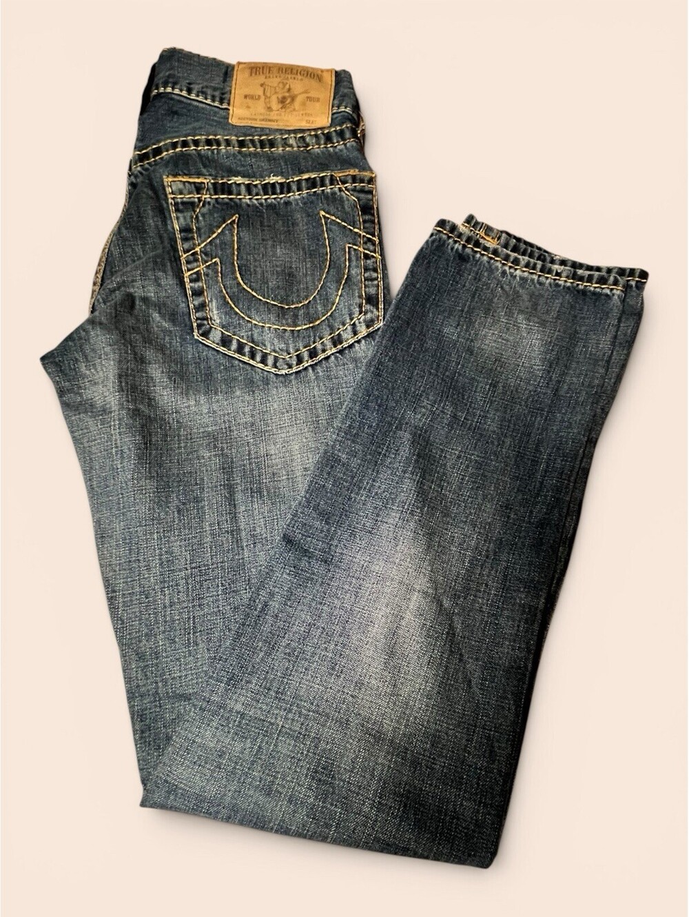 True Religion Skinny Stitch Detail Distressed Wash Denim Womens Jeans S 30 -Y2K